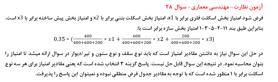 سوال 28- نظارت معماری