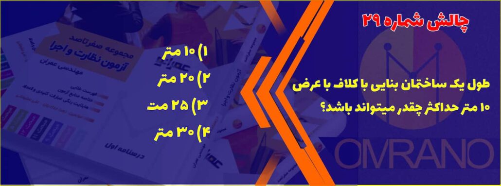 تست تالیفی شماره 20- سوالات تالیفی آزمون نظام مهندسی - نظارت و اجرای عمران و معماری