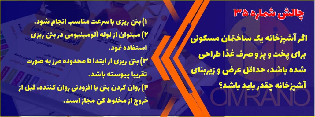 تست تالیفی شماره 35- سوالات تالیفی آزمون نظام مهندسی - نظارت و اجرای عمران و معماری